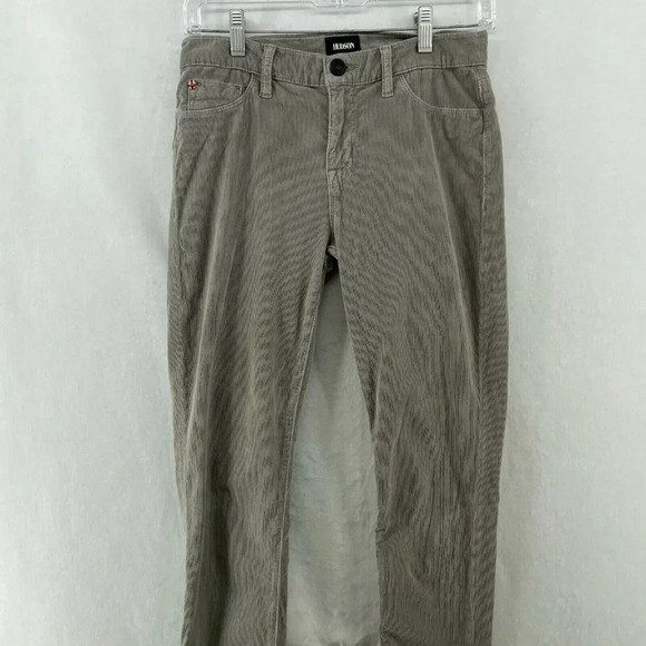 Hudson Pants Womens Sz 26 Taupe Gray Skinny Stretch Zip Mid Rise Pocket Corduroy - Picture 8 of 13
